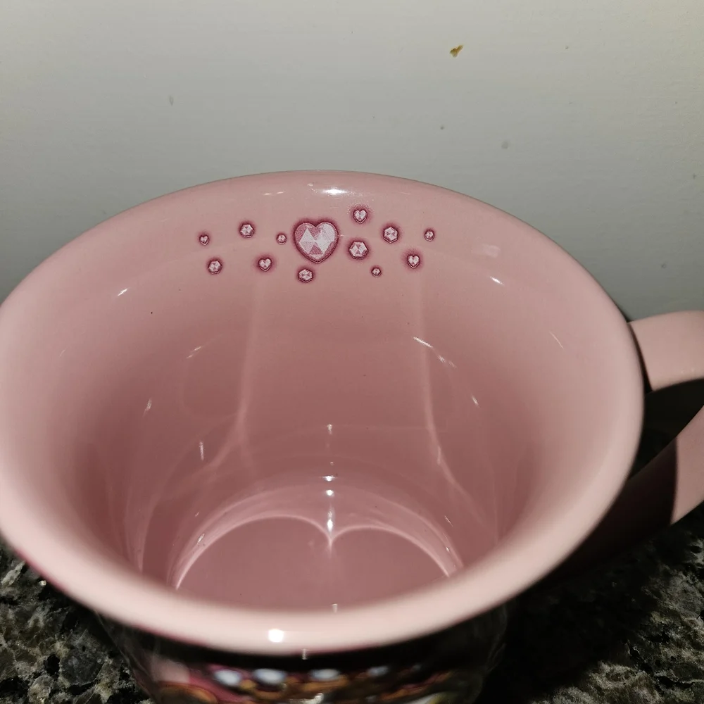 Disney Parks Pink Stripe Princess Belle Cinderella Sleeping Beauty Coffee Mug
